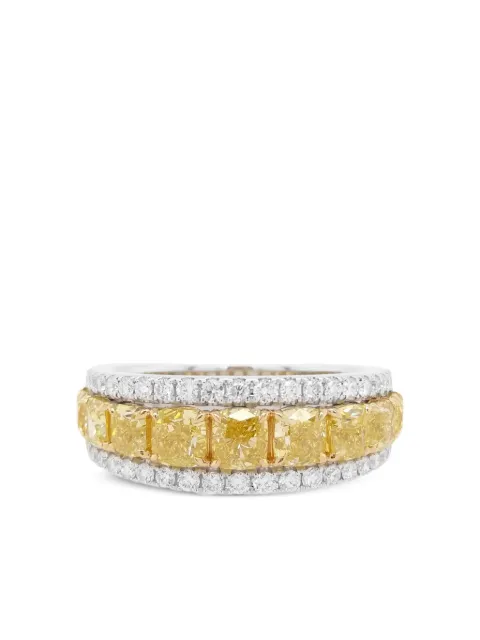 HYT Jewelry 18K white and yellow gold diamond ring Silver R1225HR