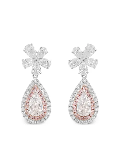 HYT Jewelry 18K white and rose gold diamond earrings Silver E416HR