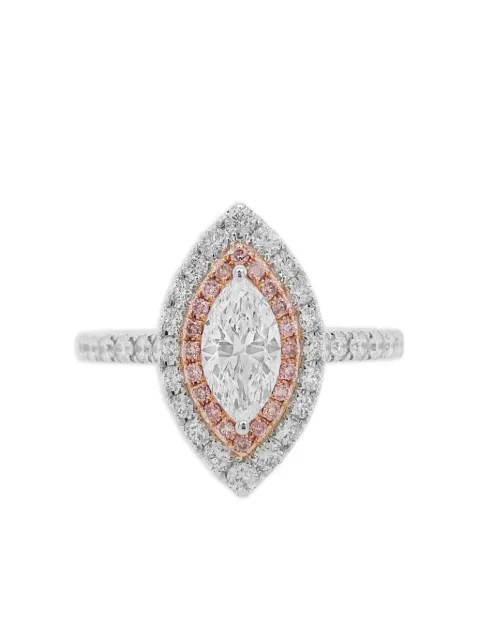 HYT Jewelry 18K white and rose gold diamond ring Silver R1251HR