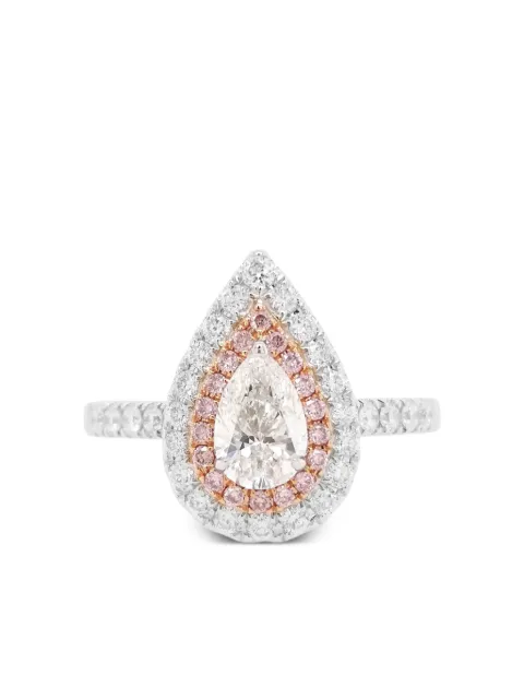 HYT Jewelry 18K white and rose gold diamond ring Silver R1111HR