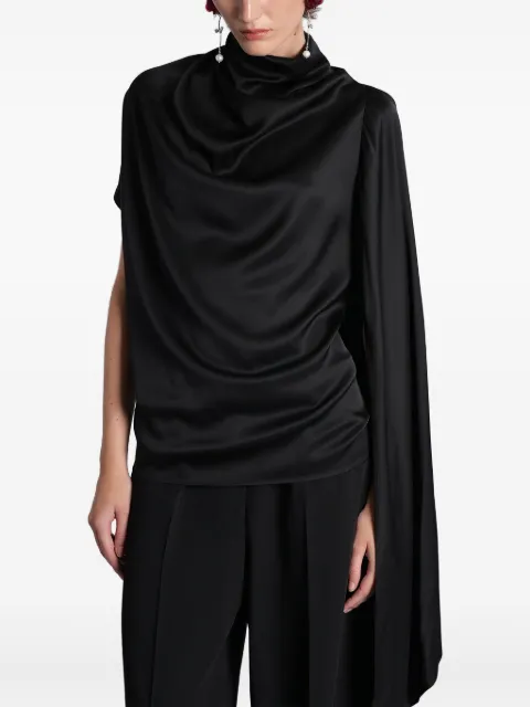 Magda Butrym scarf-detail asymmetric blouse Black 274925