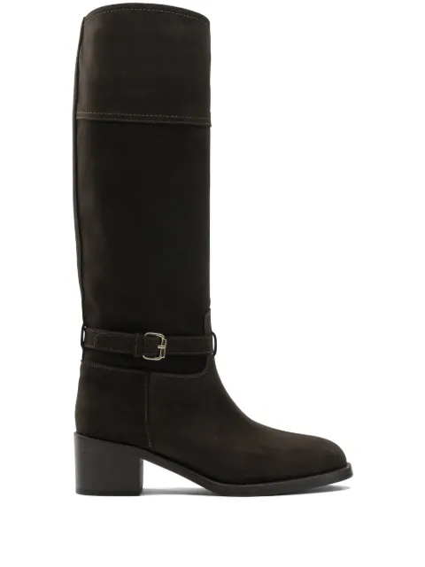 Maretto buckle strap boots Brown 2322VELOURTMORO