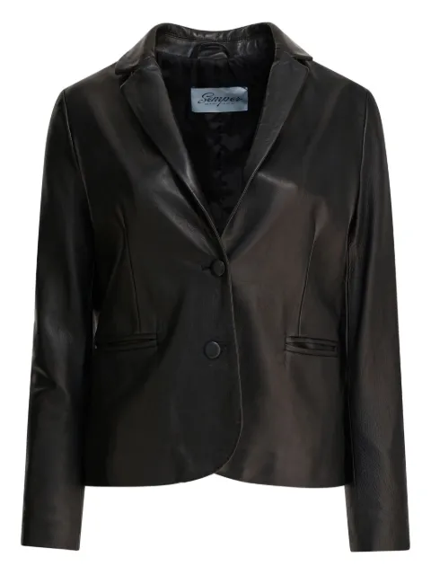 Semper buttoned leather blazer Black BLAZERLEATHER
