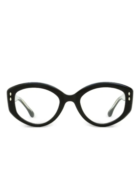 Isabel Marant Eyewear rivet-detail oval-frame glasses Black 1067018075021
