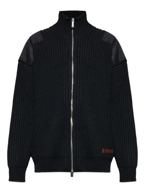 DSQUARED2 zip shoulder-panel cardigan Black S71HA1397D13163