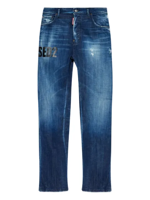DSQUARED2 distressed logo jeans Blue S71LB1701D30010