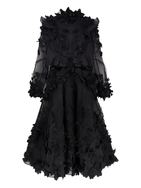 ZIMMERMANN Hypnotic Applique silk maxi dress Black 6111DF251