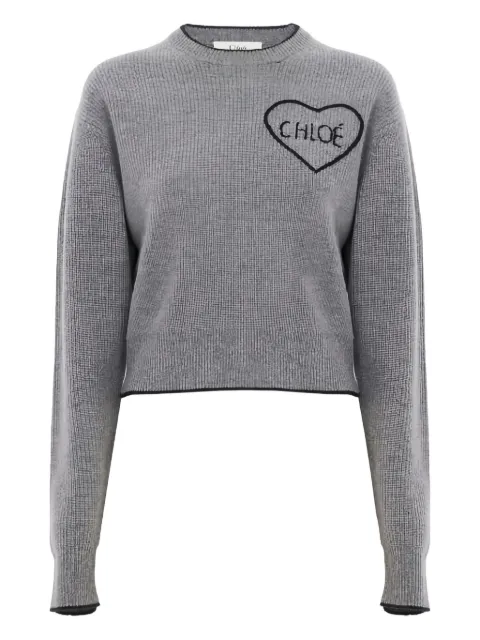 Chloé heart-appliqué sweater Grey 26SMP39710012