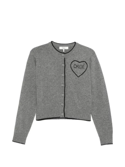 Chloé heart-motif buttoned cardigan Grey CH26SMC08710