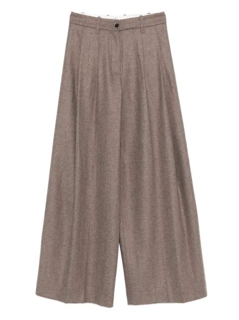 Nine In The Morning herringbone pleated trousers Brown 9FW25PE81V17RESMA