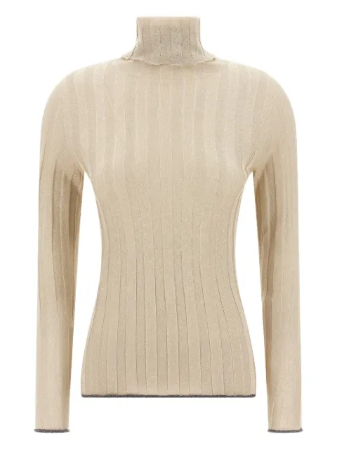 Fabiana Filippi ribbed turtleneck top Neutrals MAD225F518L624VR1