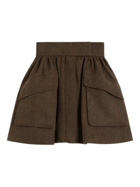 Max Mara Bernini1234 flap-pocket skirt Brown 2521106503600