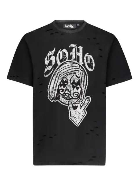 Haculla Soho distressed T-shirt Black HA02BFT03