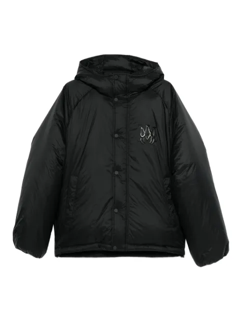 AMIRI logo-patch hooded jacket Black AMOUDO1002