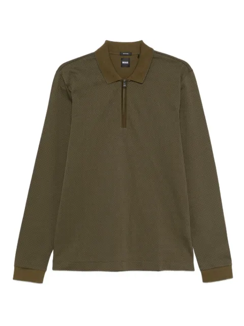 BOSS zip-up polo shirt Green 50549583