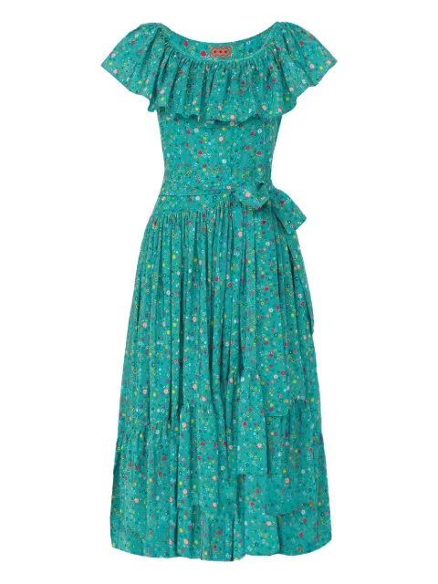 Lhd ruffled Jungle Island dress Green LHD01D00022