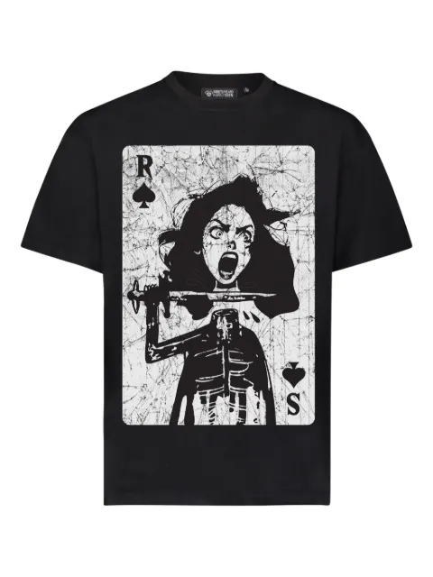 Mostly Heard Rarely Seen Spade Playing Card printed T-shirt Black MH02BFT05