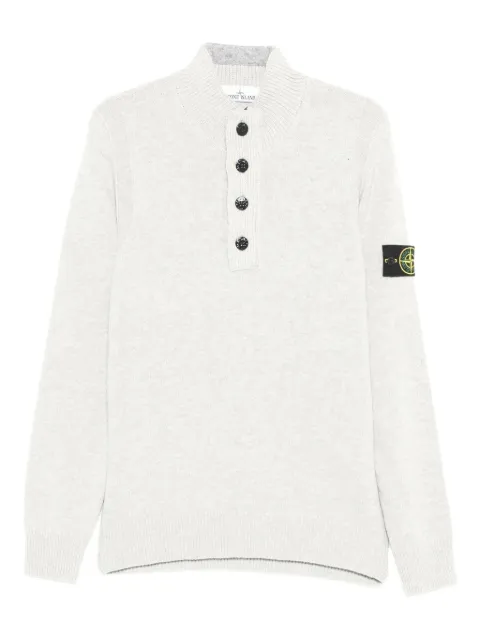 Stone Island lambswool regular-fit half-zip jumper with button placket Neutrals K2S155100040S00A3