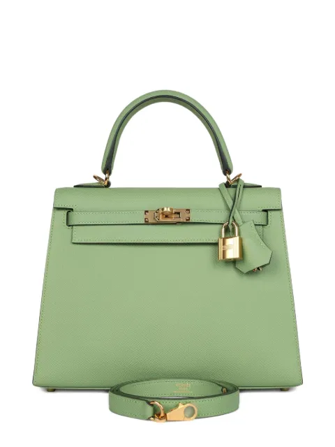Hermès Pre-Owned Kelly Sellier 25 leather tote bag Green HERM02