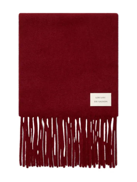 Loulou Santo fringed-edge scarf Red SANTOBURGUNDY