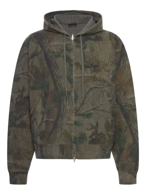 Balenciaga camo-print zip-up hoodie Green 850338TTVG5