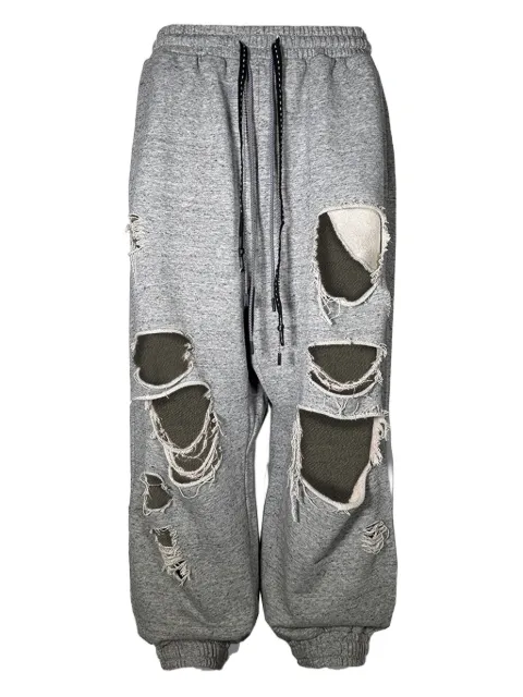 Mostly Heard Rarely Seen distressed track pants Grey MH02BFKB04