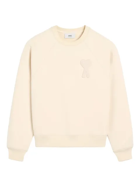AMI Paris Ami de Coeur embroidered sweatshirt Neutrals USW055747Q