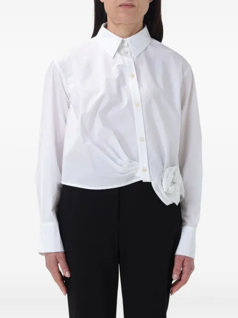 MALIPARMI sculpted-flower shirt White JM102610029