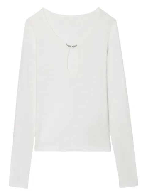 Zadig&Voltaire Tina Henley T-shirt White JWTN02671