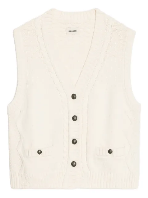 Zadig&Voltaire cable-knit vest Neutrals KWCA01685