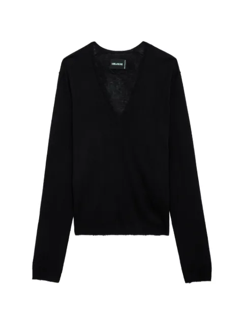 Zadig&Voltaire Rivy CP V-neck sweater Black KWSW02962