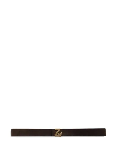 Zadig&Voltaire ZV Initiale La Belt 30mm suede belt Brown LWBT01352