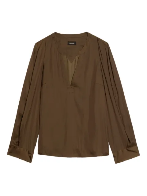 Zadig&Voltaire Torny satin tunic Green WWSH02296