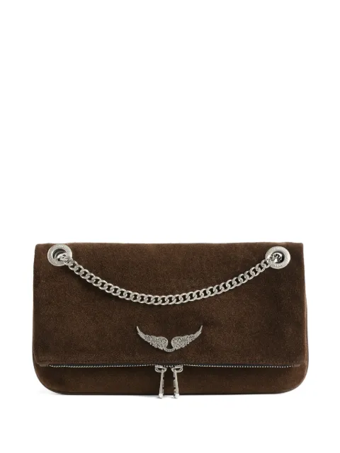 Zadig&Voltaire Rock II suede clutch Brown LWBA04200