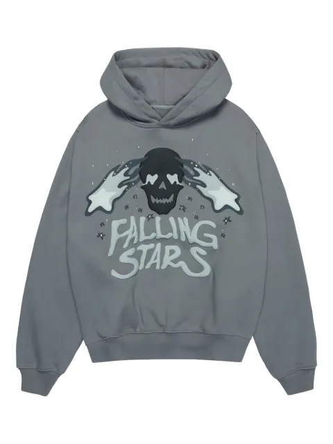 BROKEN PLANET puff-print hoodie Grey BPFSTARSH