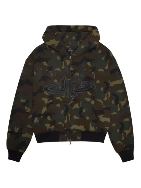 BROKEN PLANET planet zip-up hoodie Green BPCAMOZIP