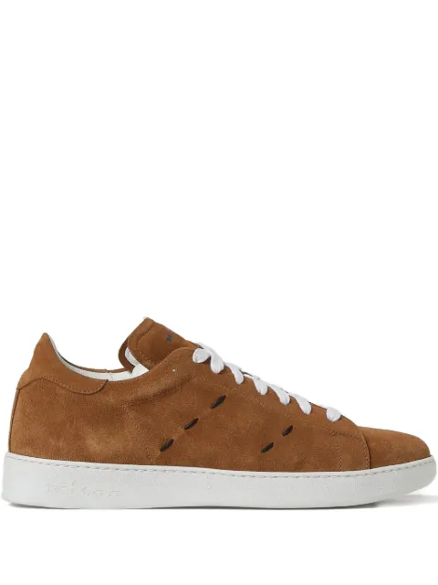 Kiton stitched calfskin sneakers Brown USSA068N0130202