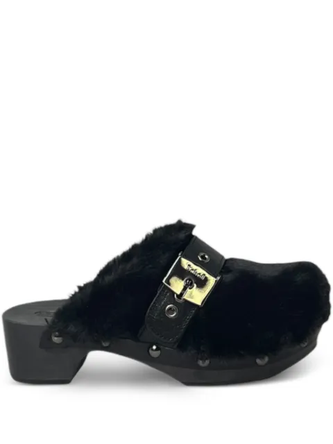 Scholl 50mm fur buckle Pescura Alaska sandals Black SLF309871171
