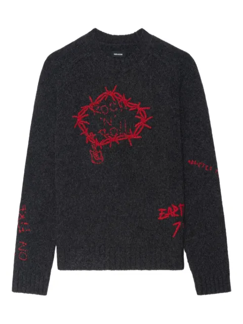 Zadig&Voltaire Jordan merino wool sweater Grey KMSW01810