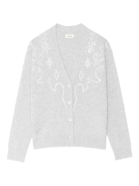 Zadig&Voltaire Mirkaz button up cashmere cardigan Grey KWCA01646