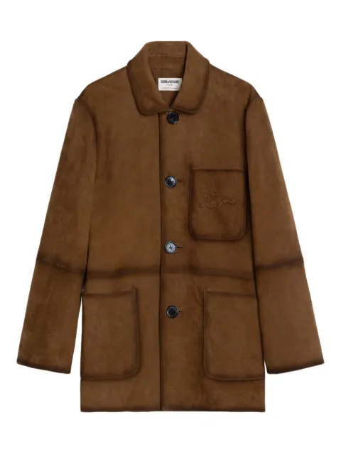 Zadig&Voltaire Venezia leather suede western jacket Brown RWOW01284