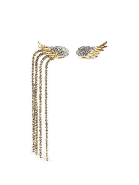 Zadig&Voltaire Rock Feather strass pendant earrings Gold OWJW01775