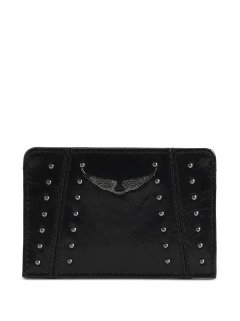 Zadig&Voltaire ZV Pass retro patent studs cardholder Black LWSG03799