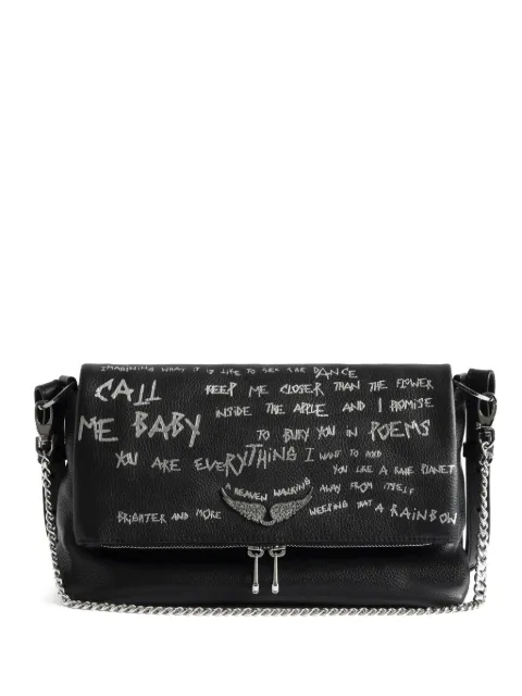 Zadig&Voltaire Rocky II graffiti bag Black LWBA04195