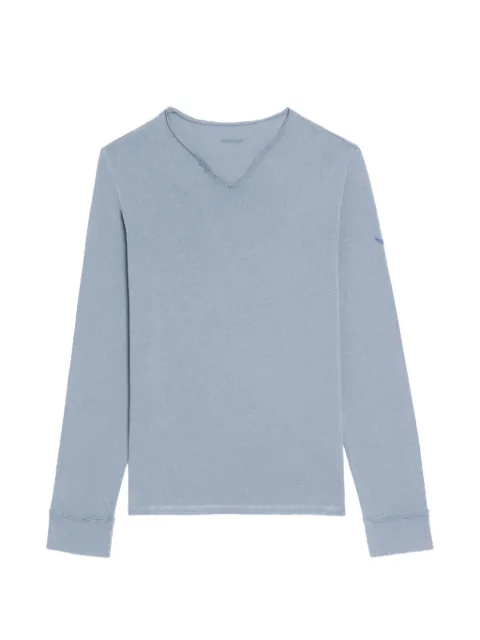 Zadig&Voltaire buttoned V-neck T-shirt Blue JMTN01659
