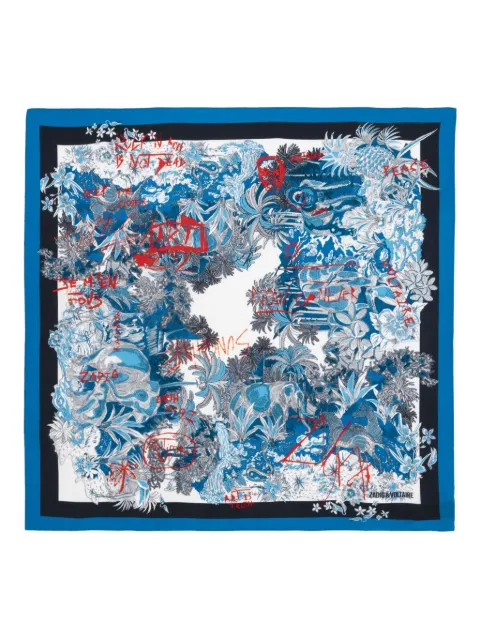 Zadig&Voltaire Blondie Jungle 85 scarf Blue OWSC01528