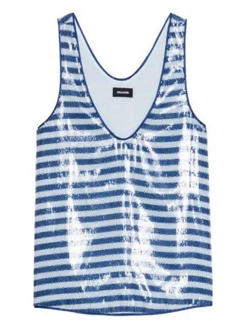 Zadig&Voltaire Tarys sequin tank top Blue WWTO02009