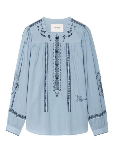 Zadig&Voltaire Tigy embroidered cotton tunic Blue WWSH02291