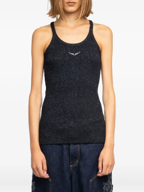 Zadig&Voltaire ribbed alba shiny top Black JWTT01273