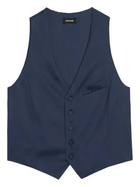 Zadig&Voltaire Emaux satin vest Blue WWTO00225